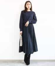 F1HFD15180 MK MICHEL KLEIN(小さいサイズ)(メゾン ドゥ サンク) 【小さいサイズ】プリーツデザインスカート/洗える ベージュ