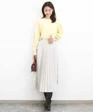 F1HFD15180 MK MICHEL KLEIN(小さいサイズ)(メゾン ドゥ サンク) 【小さいサイズ】プリーツデザインスカート/洗える ベージュ