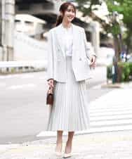 F1HFD15180 MK MICHEL KLEIN(小さいサイズ)(メゾン ドゥ サンク) 【小さいサイズ】プリーツデザインスカート/洗える ベージュ