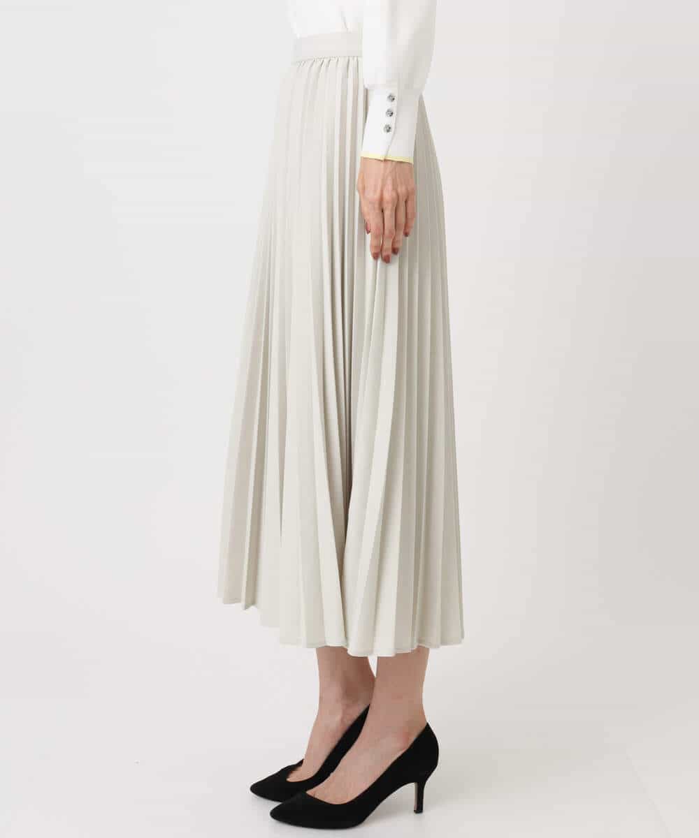 F1HFD15180 MK MICHEL KLEIN(小さいサイズ)(メゾン ドゥ サンク) 【小さいサイズ】プリーツデザインスカート/洗える ベージュ