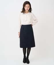 F1HFD65170 MK MICHEL KLEIN(小さいサイズ)(メゾン ドゥ サンク) 【小さいサイズ】ファンシーツイードスカート/セットアップ対応/洗える アイボリー