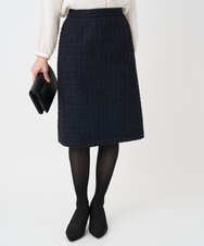 F1HFD65170 MK MICHEL KLEIN(小さいサイズ)(メゾン ドゥ サンク) 【小さいサイズ】ファンシーツイードスカート/セットアップ対応/洗える アイボリー