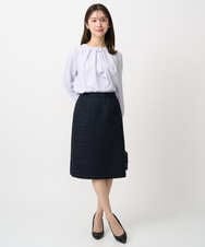 F1HFD65170 MK MICHEL KLEIN(小さいサイズ)(メゾン ドゥ サンク) 【小さいサイズ】ファンシーツイードスカート/セットアップ対応/洗える アイボリー