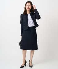 F1HFD65170 MK MICHEL KLEIN(小さいサイズ)(メゾン ドゥ サンク) 【小さいサイズ】ファンシーツイードスカート/セットアップ対応/洗える アイボリー