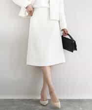 F1HFD65170 MK MICHEL KLEIN(小さいサイズ)(メゾン ドゥ サンク) 【小さいサイズ】ファンシーツイードスカート/セットアップ対応/洗える アイボリー