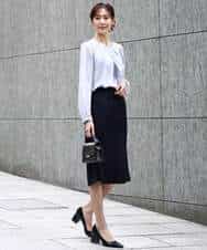 F1HFD65170 MK MICHEL KLEIN(小さいサイズ)(メゾン ドゥ サンク) 【小さいサイズ】ファンシーツイードスカート/セットアップ対応/洗える アイボリー