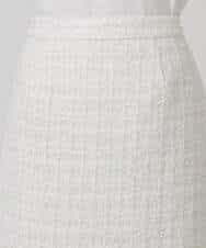 F1HFD65170 MK MICHEL KLEIN(小さいサイズ)(メゾン ドゥ サンク) 【小さいサイズ】ファンシーツイードスカート/セットアップ対応/洗える アイボリー