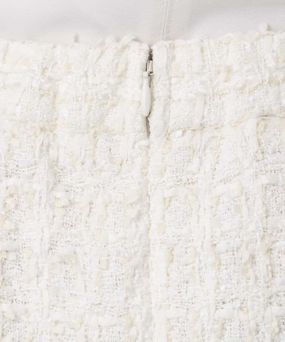 F1HFD65170 MK MICHEL KLEIN(小さいサイズ)(メゾン ドゥ サンク) 【小さいサイズ】ファンシーツイードスカート/セットアップ対応/洗える アイボリー