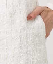 F1HFD65170 MK MICHEL KLEIN(小さいサイズ)(メゾン ドゥ サンク) 【小さいサイズ】ファンシーツイードスカート/セットアップ対応/洗える アイボリー