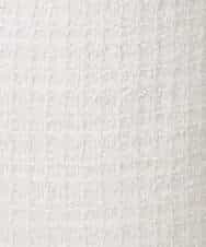 F1HFD65170 MK MICHEL KLEIN(小さいサイズ)(メゾン ドゥ サンク) 【小さいサイズ】ファンシーツイードスカート/セットアップ対応/洗える アイボリー