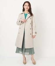 F1HFS01140 MK MICHEL KLEIN(小さいサイズ)(メゾン ドゥ サンク) 【小さいサイズ】レトロ幾何学柄シフォンスカート/丈の長さが選べる/洗える ブルー