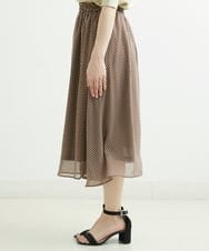 F1HFS05140 MK MICHEL KLEIN(小さいサイズ)(メゾン ドゥ サンク) 【小さいサイズ】幾何学柄シフォンスカート/丈の長さが選べる/洗える グリーン