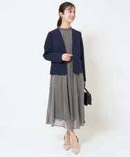 F1HGA03140 MK MICHEL KLEIN(小さいサイズ)(メゾン ドゥ サンク) 【小さいサイズ】幾何柄シフォンスカート/丈の長さが選べる/洗える ベージュ