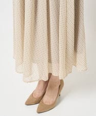F1HGA03140 MK MICHEL KLEIN(小さいサイズ)(メゾン ドゥ サンク) 【小さいサイズ】幾何柄シフォンスカート/丈の長さが選べる/洗える ベージュ