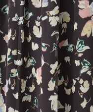 F1HGA04140 MK MICHEL KLEIN(小さいサイズ)(メゾン ドゥ サンク) 【小さいサイズ】花柄シフォンスカート/洗える チャコール