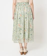 F1HGA04140 MK MICHEL KLEIN(小さいサイズ)(メゾン ドゥ サンク) 【小さいサイズ】花柄シフォンスカート/洗える チャコール