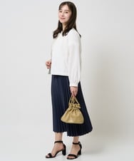 F1HGA30160 MK MICHEL KLEIN(小さいサイズ)(メゾン ドゥ サンク) 【小さいサイズ】デニムライクプリーツスカート/洗える ネイビー
