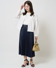 F1HGA30160 MK MICHEL KLEIN(小さいサイズ)(メゾン ドゥ サンク) 【小さいサイズ】デニムライクプリーツスカート/洗える ネイビー