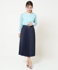 F1HGA30160 MK MICHEL KLEIN(小さいサイズ)(メゾン ドゥ サンク) 【小さいサイズ】デニムライクプリーツスカート/洗える ネイビー