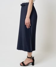 F1HGA30160 MK MICHEL KLEIN(小さいサイズ)(メゾン ドゥ サンク) 【小さいサイズ】デニムライクプリーツスカート/洗える ネイビー