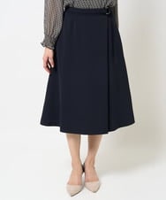 F1HGA37160 MK MICHEL KLEIN(小さいサイズ)(メゾン ドゥ サンク) 【小さいサイズ】ベルト付きAラインスカート/洗える ネイビー