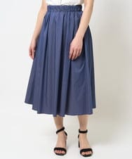 F1HGA38140 MK MICHEL KLEIN(小さいサイズ)(メゾン ドゥ サンク) 【小さいサイズ】リバーシブル2カラースカート/洗える ブルー×キャメル