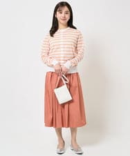 F1HGA38140 MK MICHEL KLEIN(小さいサイズ)(メゾン ドゥ サンク) 【小さいサイズ】リバーシブル2カラースカート/洗える ブルー×キャメル