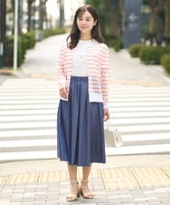 F1HGA38140 MK MICHEL KLEIN(小さいサイズ)(メゾン ドゥ サンク) 【小さいサイズ】リバーシブル2カラースカート/洗える ブルー×キャメル
