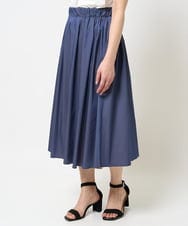 F1HGA38140 MK MICHEL KLEIN(小さいサイズ)(メゾン ドゥ サンク) 【小さいサイズ】リバーシブル2カラースカート/洗える ブルー×キャメル