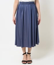 F1HGA38140 MK MICHEL KLEIN(小さいサイズ)(メゾン ドゥ サンク) 【小さいサイズ】リバーシブル2カラースカート/洗える ブルー×キャメル