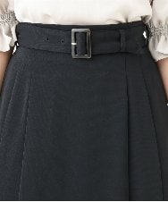 F1HGA45170 MK MICHEL KLEIN(小さいサイズ)(メゾン ドゥ サンク) 【小さいサイズ】ベルト付きタックプリーツスカート/洗える キャメル
