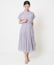 F1HGA58150 MK MICHEL KLEIN(小さいサイズ)(メゾン ドゥ サンク) 【小さいサイズ】ウエストタックシアースカート/洗える オレンジピーチ