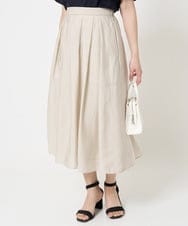 F1HGA58150 MK MICHEL KLEIN(小さいサイズ)(メゾン ドゥ サンク) 【小さいサイズ】ウエストタックシアースカート/洗える ベージュ