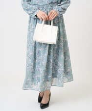 F1HGD01140 MK MICHEL KLEIN(小さいサイズ)(メゾン ドゥ サンク) 【小さいサイズ】花柄シフォンスカート/丈の長さが選べる/洗濯機で洗える/セットアップ対応 ミントブルー