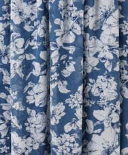 F1HGD03140 MK MICHEL KLEIN(小さいサイズ)(メゾン ドゥ サンク) 【小さいサイズ】花柄シフォンスカート/丈の長さが選べる/洗濯機で洗える/セットアップ対応 ブルー