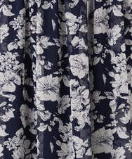 F1HGD03140 MK MICHEL KLEIN(小さいサイズ)(メゾン ドゥ サンク) 【小さいサイズ】花柄シフォンスカート/丈の長さが選べる/洗濯機で洗える/セットアップ対応 ブルー