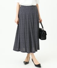 F1HGD04150 MK MICHEL KLEIN(小さいサイズ)(メゾン ドゥ サンク) 【小さいサイズ】幾何柄ジャージータックスカート/洗濯機で洗える ライトブルー