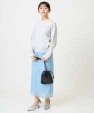 F1HGD20150 MK MICHEL KLEIN(小さいサイズ)(メゾン ドゥ サンク) オーガンジートリコットシアータイトスカート/洗える ライトブルー