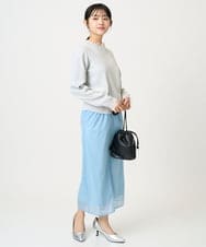 F1HGD20150 MK MICHEL KLEIN(小さいサイズ)(メゾン ドゥ サンク) オーガンジートリコットシアータイトスカート/洗える ライトブルー