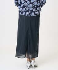 F1HGD20150 MK MICHEL KLEIN(小さいサイズ)(メゾン ドゥ サンク) オーガンジートリコットシアータイトスカート/洗える ライトブルー