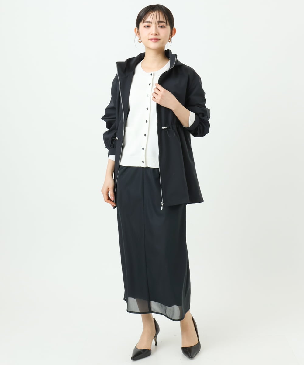 F1HGD20150 MK MICHEL KLEIN(小さいサイズ)(メゾン ドゥ サンク) オーガンジートリコットシアータイトスカート/洗える ライトブルー