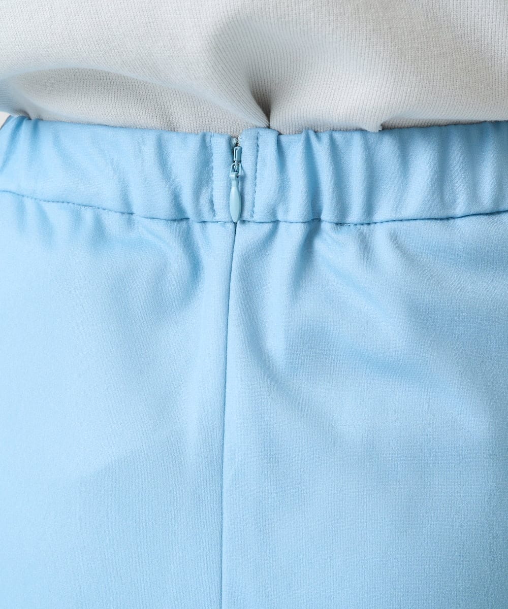 F1HGD20150 MK MICHEL KLEIN(小さいサイズ)(メゾン ドゥ サンク) オーガンジートリコットシアータイトスカート/洗える ライトブルー