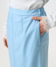 F1HGD20150 MK MICHEL KLEIN(小さいサイズ)(メゾン ドゥ サンク) オーガンジートリコットシアータイトスカート/洗える ライトブルー