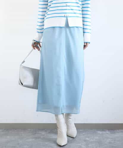 F1HGD20150  オーガンジートリコットシアータイトスカート/洗える