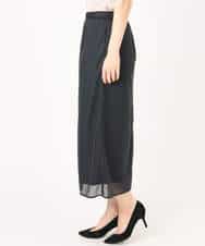 F1HGD20150 MK MICHEL KLEIN(小さいサイズ)(メゾン ドゥ サンク) オーガンジートリコットシアータイトスカート/洗える ネイビー