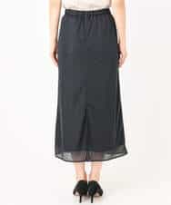 F1HGD20150 MK MICHEL KLEIN(小さいサイズ)(メゾン ドゥ サンク) オーガンジートリコットシアータイトスカート/洗える ネイビー