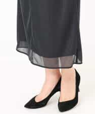 F1HGD20150 MK MICHEL KLEIN(小さいサイズ)(メゾン ドゥ サンク) オーガンジートリコットシアータイトスカート/洗える ネイビー