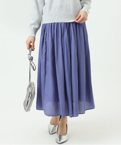 F1HGD35150 MK MICHEL KLEIN(小さいサイズ) 【小さいサイズ】サテンプリーツスカート/UVカット/洗える