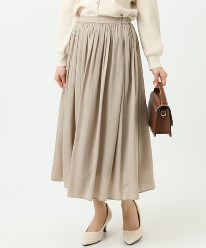 F1HGD35150 MK MICHEL KLEIN(小さいサイズ) 【小さいサイズ】サテンプリーツスカート/UVカット/洗える