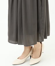 F1HGD35150 MK MICHEL KLEIN(小さいサイズ)(メゾン ドゥ サンク) 【小さいサイズ】サテンプリーツスカート/UVカット/洗える ダークグレー